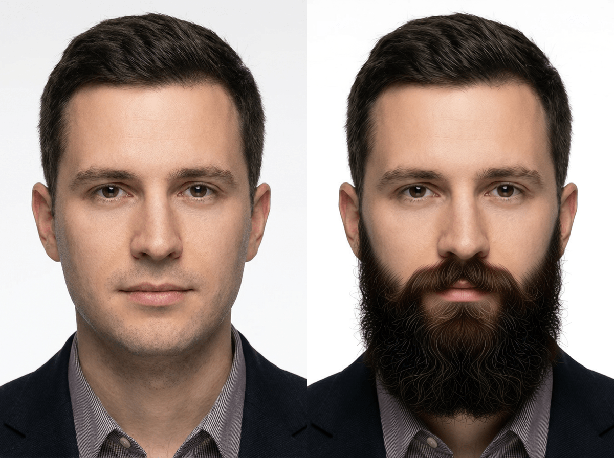 AI beard and facial hair transformation - try beard styles virtually