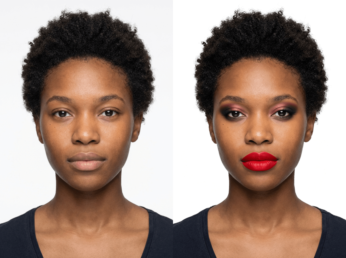 AI makeup transformation - virtual makeup try-on app